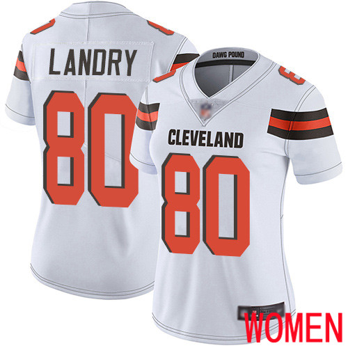 Cleveland Browns Jarvis Landry Women White Limited Jersey 80 NFL Football Road Vapor Untouchable